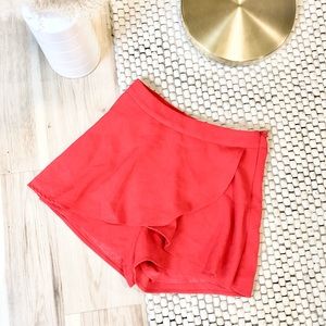 Anthropologie red skirt front skirt